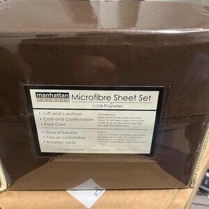Manhattan Heights Microfiber Sheet Set Queen NEW 100% Polyester